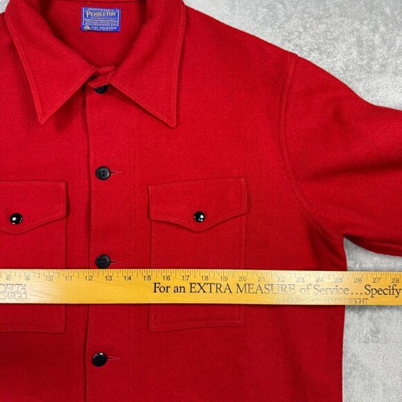 Vintage Pendleton Virgin Wool Shacket Mens XL Chore Red Shirt Jacket Made in USA - Picture 7 of 7